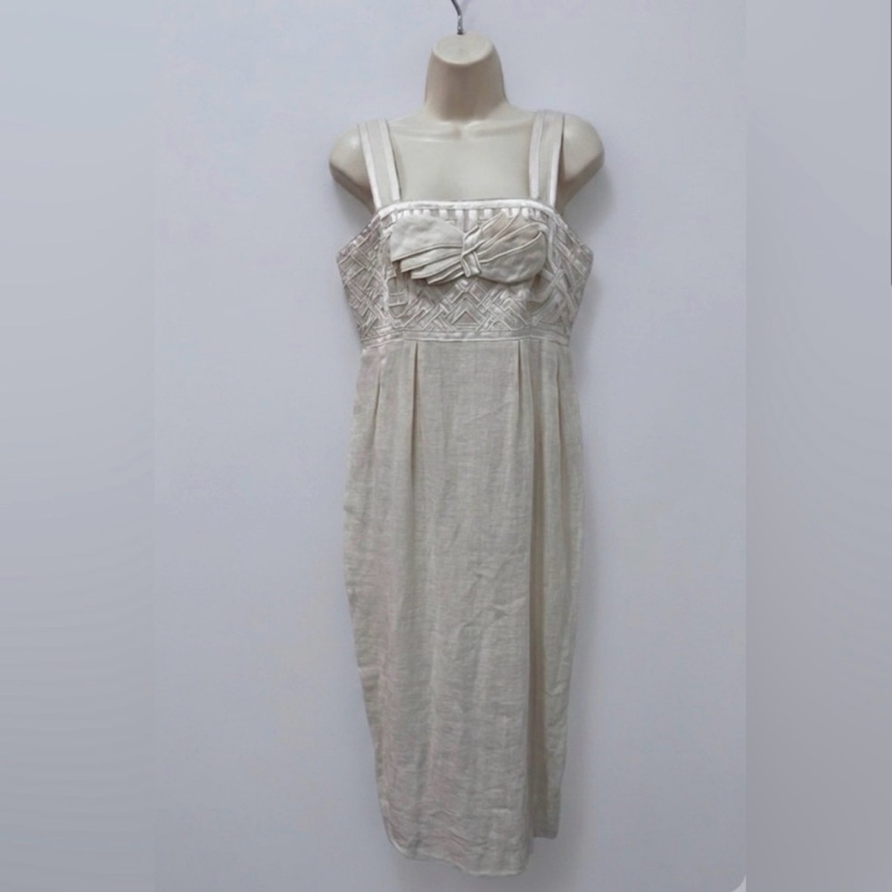 Proenza Schouler Vintage-Style Linen Midi Dress Bridal Elopement - Size 4 - NWT